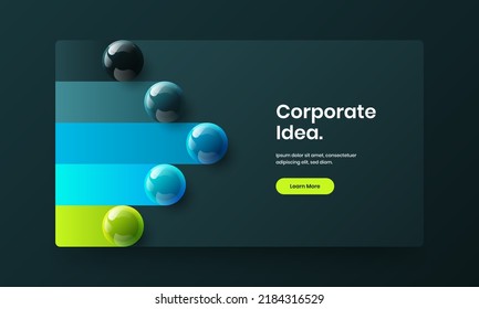 Abstrakte Corporate Identity, Vektordesign-Illustration. Original 3D-Sphären-Präsentationslayout.