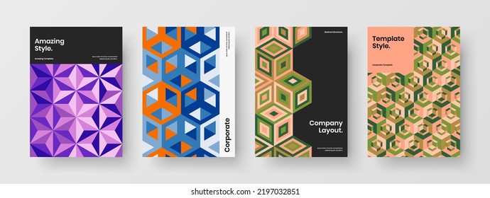Abstraktes Corporate Identity, Vektordesign Layout-Paket. Creative Mosaik Fliesenblatt-Cover-Set.