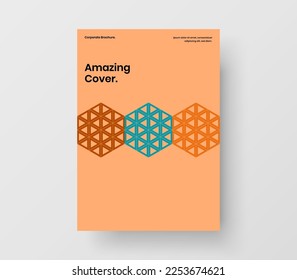 Abstract corporate identity vector design layout. Modern geometric tiles flyer template.