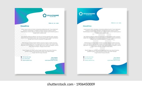 Abstract corporate and modern letterhead template design in blue gradient for your business with full vector