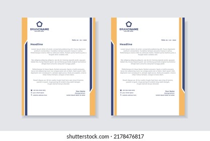 Abstract corporate modern letterhead template design 