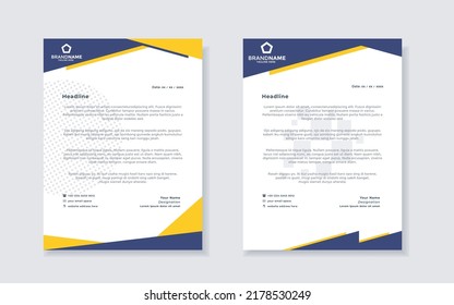 Abstract corporate modern letterhead template design 