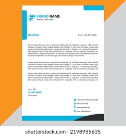 Abstract corporate and modern letterhead template design for your business. with full vector