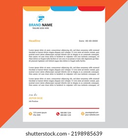 Abstract corporate and modern letterhead template design for your business. with full vector