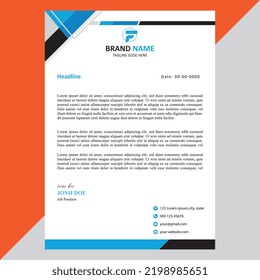 Abstract corporate and modern letterhead template design for your business. with full vector