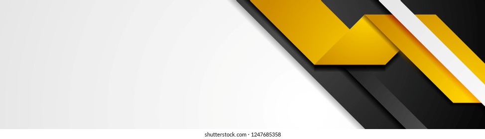 Abstract corporate paper origami tech banner design. Vector background