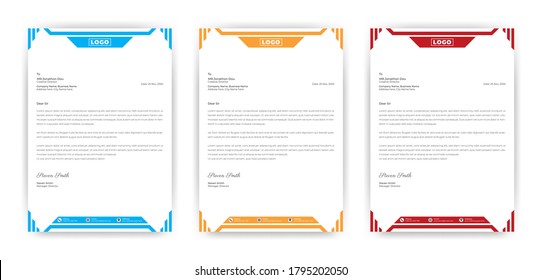 Abstract corporate professional letterhead template design. Letterhead design for your project, Vector design illustration. 