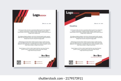 Abstract corporate professional letterhead template design