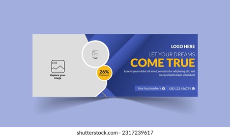 Abstract corporate real estate home for sale social media cover web banner