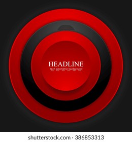 Abstract corporate red black circles design. Vector background
