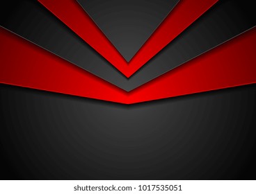 Resumen de los antecedentes de contraste de alta tecnología en rojo y negro corporativo. Plantilla de diseño gráfico de vector