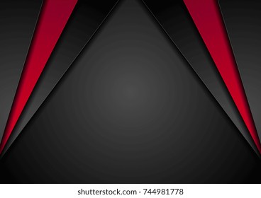 Abstract corporate red and black tech brochure design. Vector background