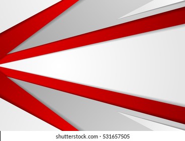 Abstract corporate red and grey tech background. Vector minimal graphic design