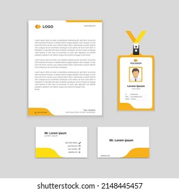 diseño de papel corporativo abstracto con oficina de arte vectorial y membrete, tarjeta de visita o tarjeta de visita, diseño vectorial de tarjeta de identificación
