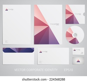 Abstract corporate stationery template with modern logo design. Corporate, company, identity, branding, brand, cd, business card, envelope, leaflet, letterhead, folder