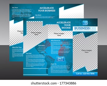 abstract corporate tri fold brochrue  vector illustration