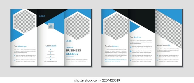Abstract corporate trifold brochure template design