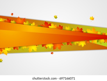 Abstract corporate vector background with autumn maple leaves