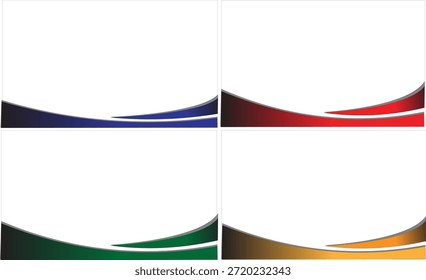 Conjunto de fondo de onda Corporativa Abstractas Diseño de Anuncio de negocios moderno Colorido Curvo Cabecera Plantilla Profesional de presentación Sitio web Vector