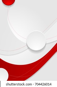 Abstract corporate wavy flyer background with circles. Vector graphic design
