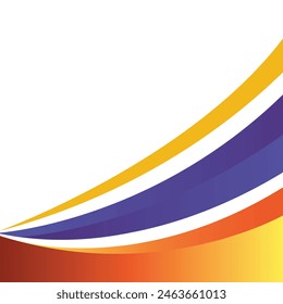 abstract corporate wavy yellow orange and blue on white background Pro Vector