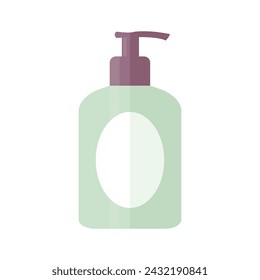 Icono de contenedor cosmético abstracto. Botella cosmética para loción corporal, gel limpiador, espuma o jabón líquido. Ilustración de vector