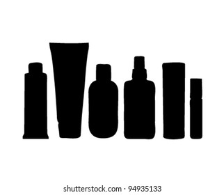 abstract cosmetics sign set