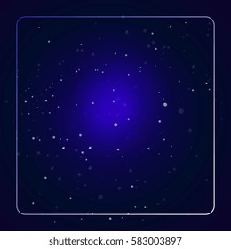 Abstract cosmic background with stars. Vector bright colorful cosmos illustration. Vector illustration.