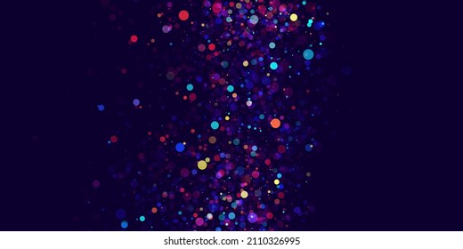 Abstract Cosmic Bokeh Background, Galaxy Space Blurry Backdrop. Soft Blur Light Bokeh Effect Wallpaper. Shiny Holiday Light Effect. Vector Illustration.