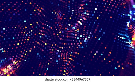 Abstract Cosmic Bokeh Background, Galaxy Space Blurry Backdrop. Complex Visual Data Background. Abstract Data Flowing. Vector Illustration.