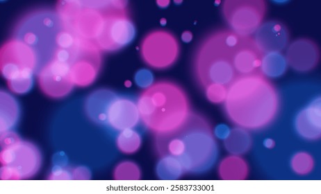 Abstract Cosmic Bokeh Background. Galaxy Space Blurry Backdrop. Soft Blur Light Bokeh Effect Wallpaper. Shiny Holiday Light Effect. Vector Illustration.