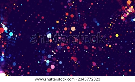 Abstract Cosmic Bokeh Background, Galaxy Space Blurry Backdrop. Complex Visual Data Background. Abstract Data Flowing. Vector Illustration.