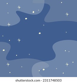 Resumen Fondo de la caricatura cósmica Diseño del vector de las Estrellas Azules Mágicas