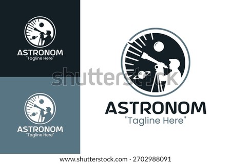 Abstract cosmic emblem expressing movement and celestial structure for astronomy-focused branding.