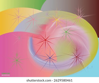 Abstract cosmic explosion with light colored starry balls
