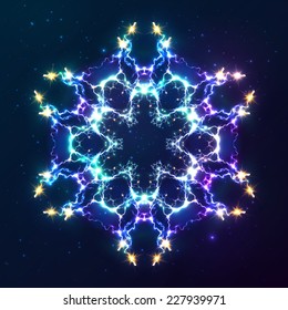 Abstract cosmic fractal vector snowflake