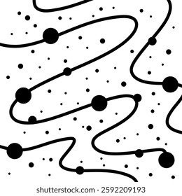Abstract Cosmic Line Art Pattern