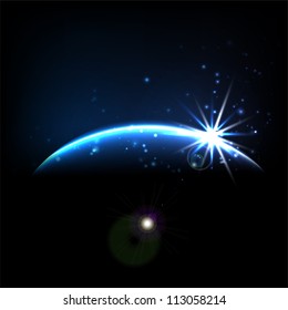 Abstract cosmic sunrise