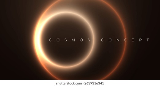 Abstract cosmic vector featuring a glowing circular core radiating soft light on a dark background. Perfect for futuristic branding, sci-fi concepts, digital design, and luxury-themed visual content.