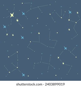 Abstract Cosmos Background Astrology Fantasy Constellations Bundle Blue Vector Design