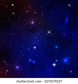 Abstract cosmos background with stars. Vector illustration