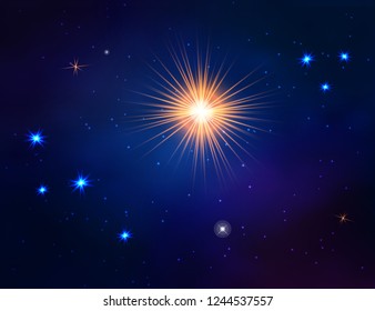 Abstract cosmos background with stars. Vector illustration