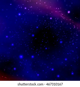 Abstract cosmos background with stars. Vector illustration