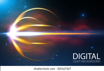 Abstractas efecto de luz del cosmos.  Ilustración vectorial