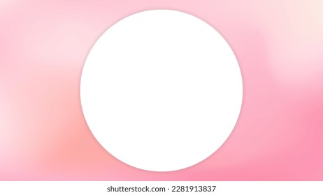 Pancarta del vector de color de caramelo de algodón abstracto. Borroso fondo degradado delicado de luz. Manchas lisas rosadas pasteles. Las manchas líquidas copian el banner del espacio con un círculo. Ilustración de fondo vectorial