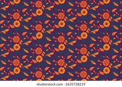 abstract cotton flower outline pattern in seamless line art for modern textile fashion and fabric design

