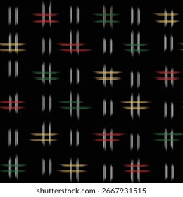 Abstract Cotton Platinum seamless pattern on black background