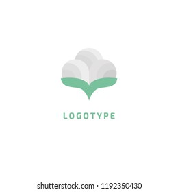 Abstract cotton and wool clothes logo icon vector design. Eco friendly textile, natural cloth, Plant, nature, leaf and ecology vector logo. Vector illustration, Graphic Editable Design.