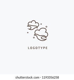 Abstract cotton and wool clothes logo icon vector design. Eco friendly textile, natural cloth, Plant, nature, leaf and ecology vector logo. Vector illustration, Graphic Editable Design.