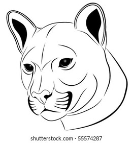 Abstract Cougar in the form of a tattoo